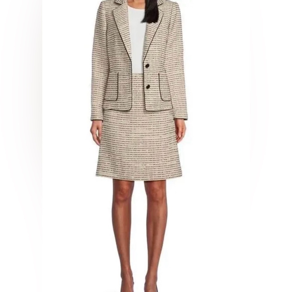 NWT Preston & York Maude tweed cream & black au-gusty day a-line skirt size 10